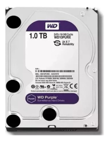 Hd Interno Purple 1tb Western Digital P/ Cftv 