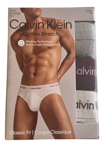 Pack 3 Unidades Slip Hombre Calvin Klein Algodón