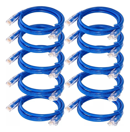 Pq 10 Pz Cordon De Parcheo 5 Ft Cat 6  Azul Hubbell