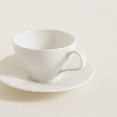 Taza Y Plato De Te/cafe Blanco De Porcelana Bliss 210ml