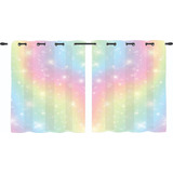 Cortina De Tecido Infantil Tie Dye Candy Estrelas 2,60x1,40