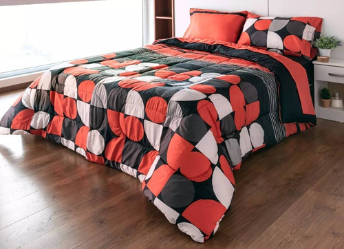 Acolchado Fidelna A25 2 1/2 Plazas Diseño Estampado Color Amal De 220cm X 230cm