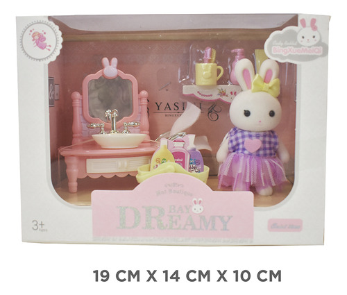 Set Baño Con Tocador Conejito Dreamy Ck