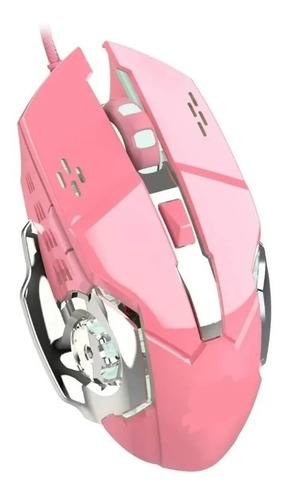 Mouse Gamer Pink 6 Botones Rgb Shipadoo Optico Rosa