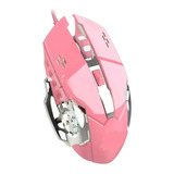 Mouse Gamer Pink 6 Botones Rgb Shipadoo Optico Rosa