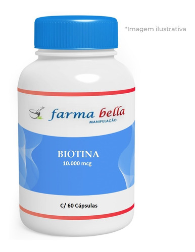 Biotina 10.000mcg Ativos Primeira Linha C/60 Cápsulas Vit B7