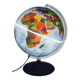 Globo Terrestre 30cm Mondo Politico Com Led Base Preta