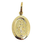 Medalla Virgen Milagrosa Oro Italiano 18k Ley 750 1.7cm