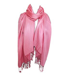 Pañuelo De Pashmina De Lujo Rosa Rosa 70% Pashmina Y 30% Buf