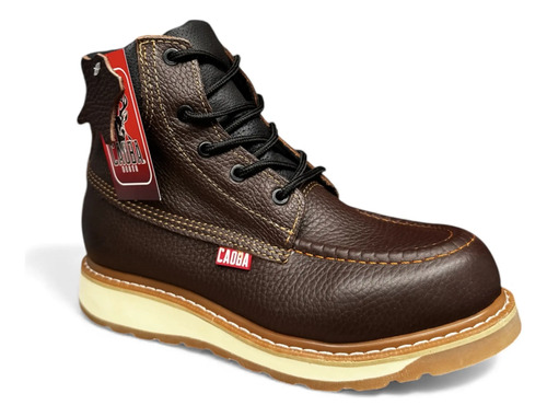 Bota Trabajo Hombre Cosido Welt Goodyear Moc Toe Caoba Boots | Envío gratis