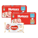 Pañales X2 Huggies Rn Toallitas Humedas Oleo Calcareo X80u