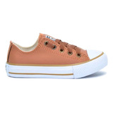 Allstar Chucktaylor Caramelo Couro Infantil Lançamento