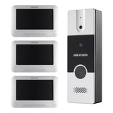 Kit1 Videoportero Hikvision Análogo Plástico Con 3 Monitores