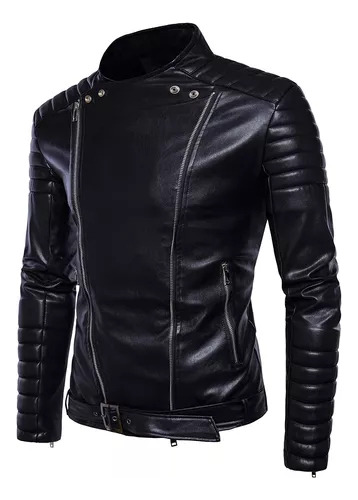 Chaqueta De Cuero [] Ropa De Cuero De Moto Para Hombre Fash