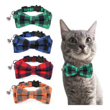 Breakaway Collar De Gato Con Campana, Paquete De 4pc