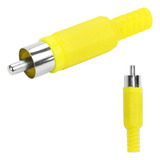 25x Plug Rca Macho - Qualidade Pix  Original - Amarelo