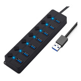 Hub Usb 3.0 Multiplicador 7 Puertos Interruptor Individual