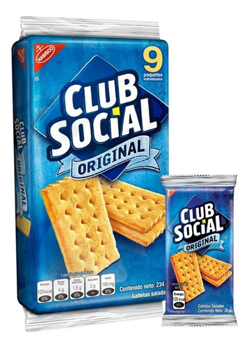 Galletas Club Social Original Paquete X9 Unidades