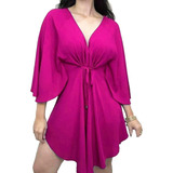 Vestido Kimono Versátil Elegante Moda Praia Verão 