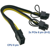 2x Cabo Cpu 8pin Para Gpu 2*8pin(6 + 2) Rig E Placa Video 