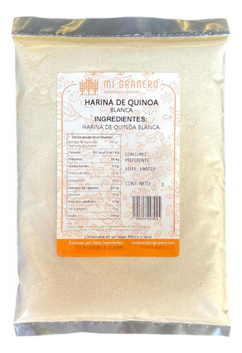 Harina De Quinoa Blanca Natural 1 Kilo