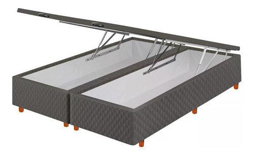 Base Box Baú Para Cama Queen 158x44cm Suede Cristalflex