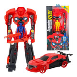 Carrinho Robo Vira Carro Transformes Bumblebee Guardiões