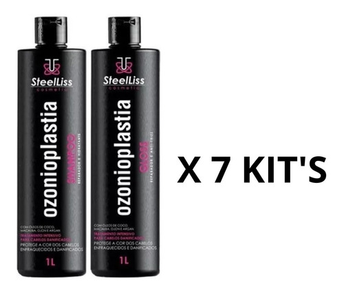 7 Kits Progressiva Steel Liss Cosmetics + Shampoo Atacado