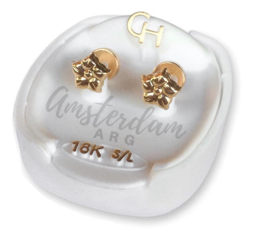 Abridores De Oro 18kt Marca Ch Petunia 761  ..amsterdamarg..