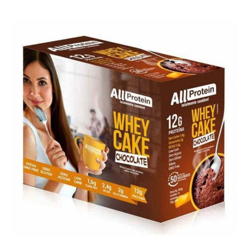 Caixa Whey Cake De Chocolate 12 Saches De 30g - All Protein