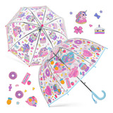 Fabbay 2 Paraguas De Burbujas Transparente Para Niños Con M