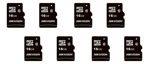 Kit Com 8 Cartão Micro Sd 16g Hikvision C10 C1 C/adaptador