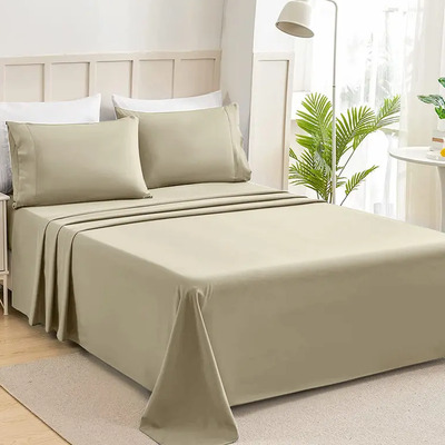 Juego De Sábanas Queen Size Ultra Suave 4piezas Anti-ácaros Color Café Diseño de la tela Color sólido | MercadoLibre