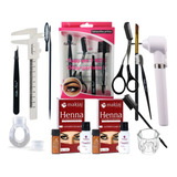 Kit 2 Henna Sobrancelha Makiaj + Mixer + Anel + Paq + Dappen