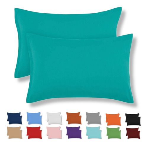 2 Fundas Para Almohada King Size De Algodón Varios Colores