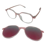 Armazon Clip On Iris Rosa Transparentes Acetato 