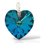 Dije Cristal Swarovski Elements Corazón 18mm Bermuda Blue 