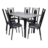 Conjunto De Mesa Com 6 Cadeiras Thais Moveis