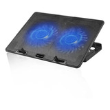 Base Notebook 2 Cooler Led Azul C3tech Nbc-50bk Apoio Suport