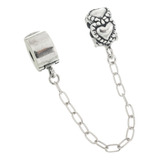 Traba De Plata 925 Doble Corazon Para Pulsera