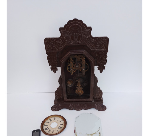 Antiguo Reloj De Péndulo A Reparar Revisar Waterbury Mad Usa