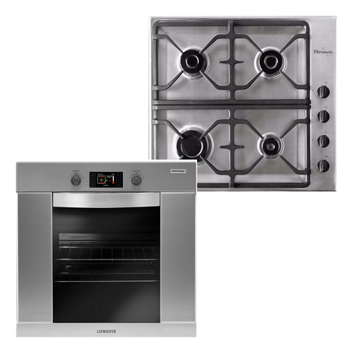 C Combo Longvie Florencia Horno Eléctrico + Anafe A Gas Inox