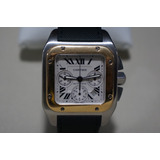 Reloj Cartier Cronógrafo Santos 100. Original. Tamaño Xl