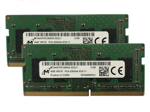 Memoria Ram Sodimm 3200mhz Micron 8gb Kit(2 X 4gb)
