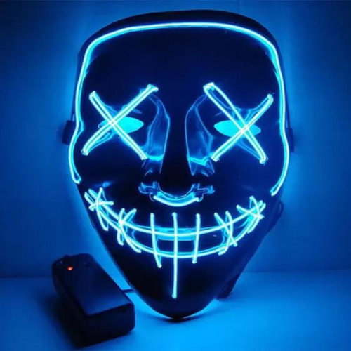 Máscara Led Luz Neon Cosplay Carnaval Fantasia Halloween