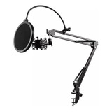 Kit Profesional Brazo Microfono Antipop Soporte Araña Studio