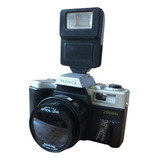 Antiga Câmera Yashica 2000n Com Flash E Bolsa Ver Descrição/