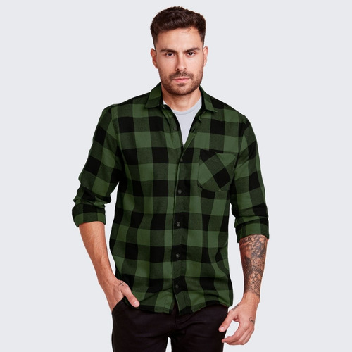 Camisa Xadrez Masculina Blusa Flanelada Adulto Cowboy