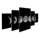 Quadros Decorativo Fases Da Lua Anoitecer 128x60 Lindo N3