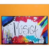 Cuadro Moderno Original Único Música Pintado A Mano